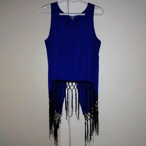 Cute, Royal blue tank top/blouse with low cut back